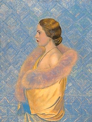 portret_ketrin_kempbell_v_jeltom_shelkovom_platie_1926-1927