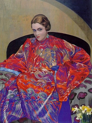 portret_ketrin_kempbell_v_krasno-sinem_tibetskom_halate_1926-1927
